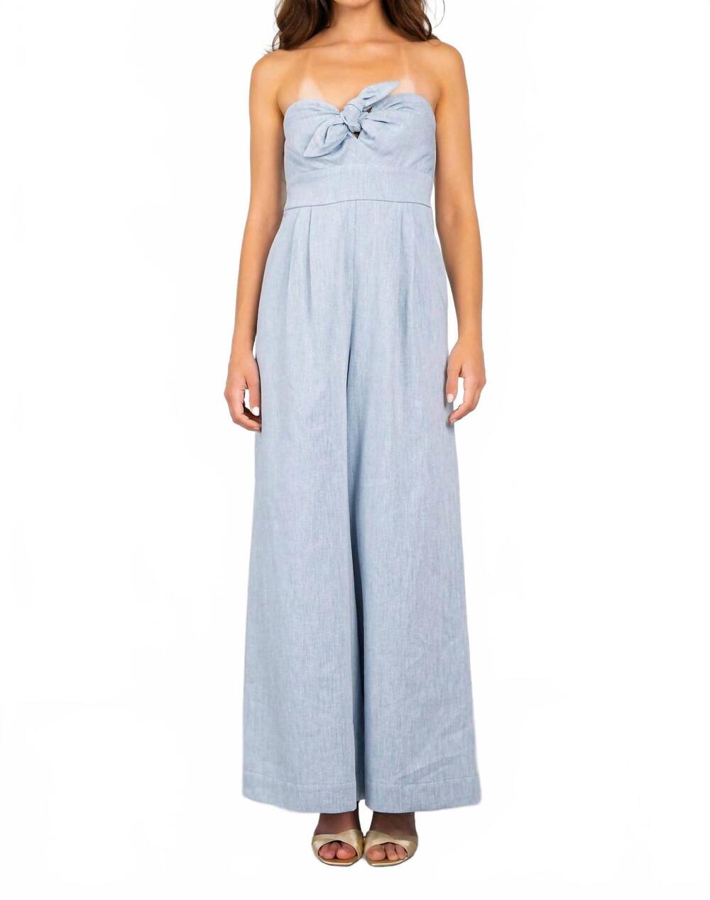 NEW LAVENDER BROWN tessa jumpsuit in chambray